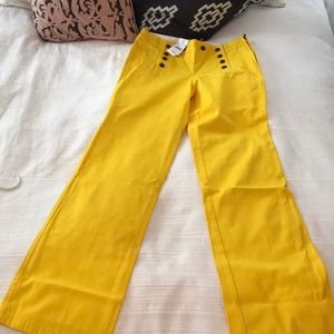 Nautical wide leg yellow sailor trouser pant